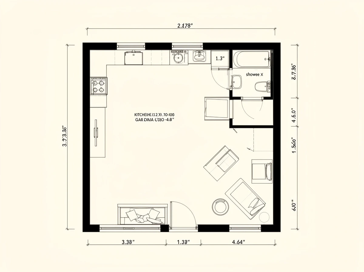 Floor plan of the Litherland studio design